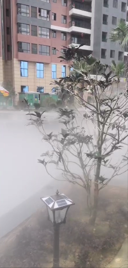 广西北流售楼部景观喷雾系统安装调