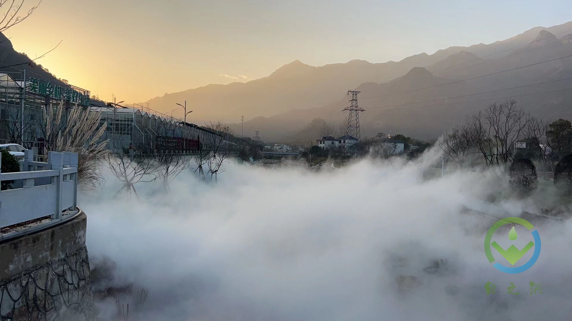 江西九江庐山景区雾森，景观喷雾系统安装完成